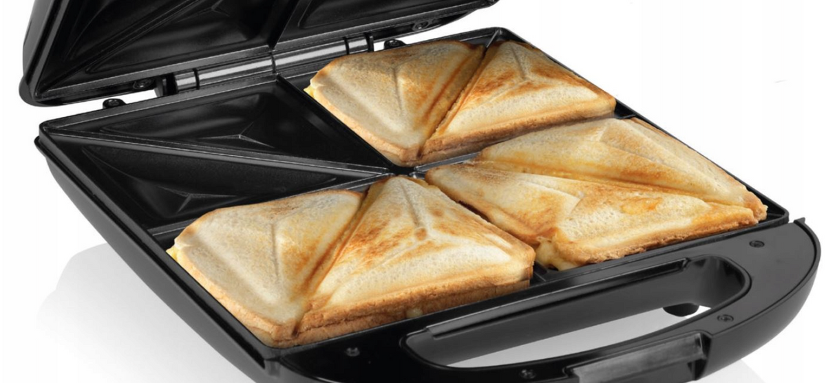 Princess Sandwichmaker XL – Toaster für 4 Sandwiches – 25 x 22 cm – Schwarz
