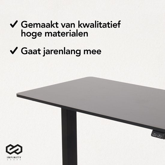 Infinity Goods Sitz-Steh-Schreibtisch - elektrisch höhenverstellbar - 140 x 60 CM - Schwarz