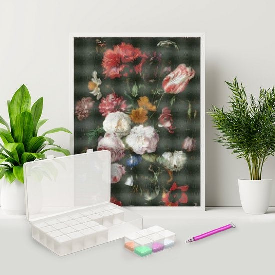 RubyeÂ® Diamantmalerei Zubehör Paket - Aufbewahrungsbox - Diamantmalerei Erwachsene - Roller - Stifte - Wachs - Shaker - Etui - Pinzette - Starter Pack