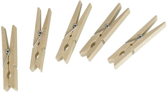 Wenko Wäscheklammern 7 cm, Holz, naturfarben, 50 Stück