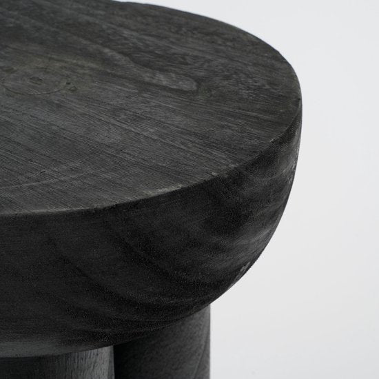 Mica Decorations Latty Beistelltisch - H50 x Ø30 cm - Paulownia Holz - Schwarz