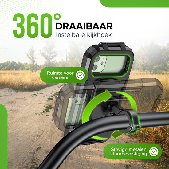 iSetchi Handyhalterung Fahrrad - Wasserdicht - Anti-Schock - schwarz