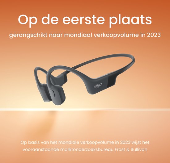Shokz OpenRun USB-C Open-Ear-Sportkopfhörer – Knochenleitung – Kabellos – IP67 – Schwarz