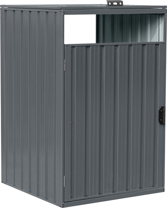 AXI Owen Metall-Containerverkleidung Anthrazit – Kliko-Verkleidung für 1 Abfallcontainer – max. 240 l – Gute Belüftung