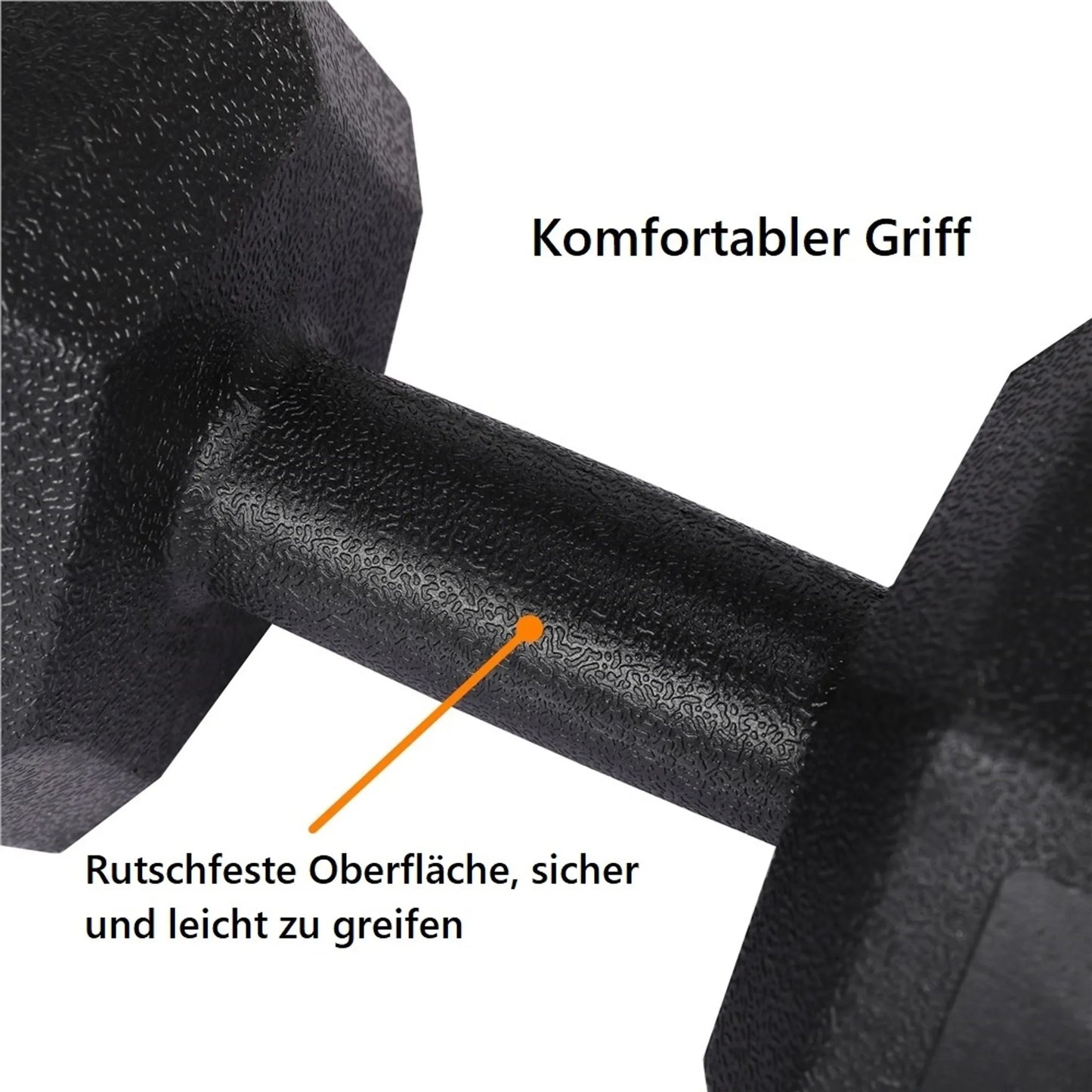 Yaheetech Hanteln Set von 2 x 8 kg - 33,5 x 17 x 15 cm - Features Hexagonal Kopf und Anti-Roll-Design und Kunststoffbeschichtung - für Krafttraining und Home Gym - Schwarz Kunststoff und Beton
