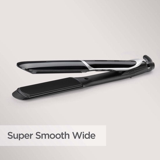 BaByliss Sleek Control Wide Glätteisen ST397E – Extra breite Platten – 5 Temperaturstufen bis 235 °C – Abnehmbarer Glättungskamm