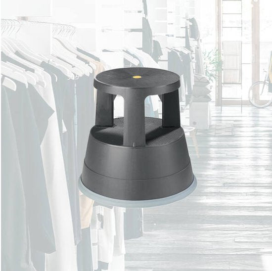 BRASQ Tritthocker Schwarz ST200 - Mobil - Kapazität 150 kg - Tritthocker - Tritthocker Erwachsene - Elefantenfuß