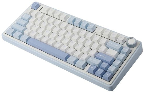 EPOMAKER F75 Sea Salt Blue LEOBOG Greywood V3 Switch RGB – kabellose, Hotswap-fähige mechanische Gaming-Tastatur