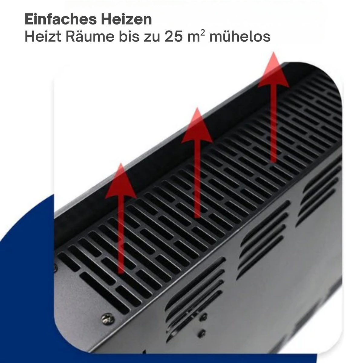 Gologi Elektrische Heizung - Konvektorheizung mit Thermostat - Funktioniert über App und Touch-Steuerung - Bis zu 25m2 - 2000W - Schwarz