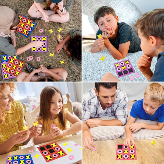 Partizzle 24x Mini Butter-, Käse- und Eierspiel - Partygeschenke - Tic Tac Toe Spiele - Lernspielzeug - Abschlussgeschenke für Kinder - Schaumstoff