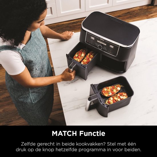 Ninja Doppel-Heißluftfritteuse XXL – 9,5 Liter – Modell 2020 – Dual-Zone-Technologie – AF400EU