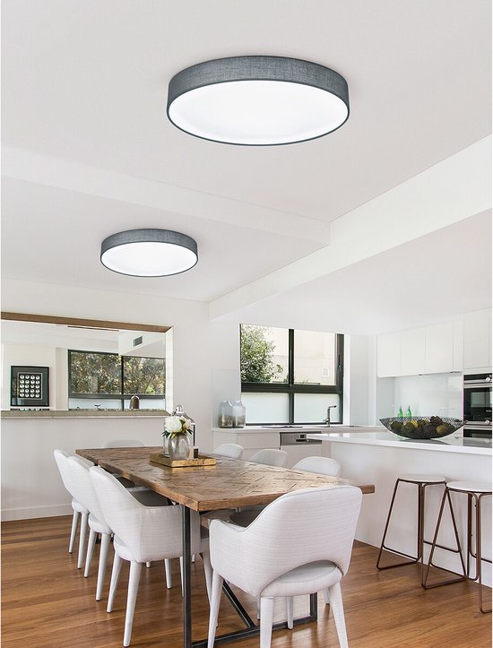 TRIO LUGANO - Deckenleuchte - Grau - inkl. 1x SMD 42 W - Fernbedienung - integrierter Dimmer - stufenlos einstellbare Lichtfarbe - Nachtlicht - Deckenmontage - nicht für externen Dimmer geeignet - Memory-Funktion