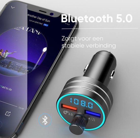 Trendfield FM Transmitter Bluetooth 5.0 - Carkit USB 3.0 Fast Charging - Autozubehör - Musik kabellos über Spotify oder Youtube hören