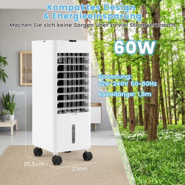 Coast 3-in-1-Luftkühler mit Ventilator und Luftbefeuchter – Timer – Weiß – 59 x 22 x 25,5 cm