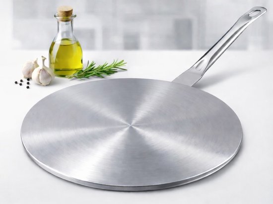 Induktions-Adapterplatte – 20 cm – Abnehmbarer Griff – Geeignet für nicht-induktionsgeeignete Töpfe
