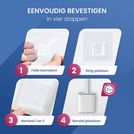 Roegaarden WC-Bürste mit Halter - Toilettenbürste - Silikon - Freistehend und hängend - Weiß