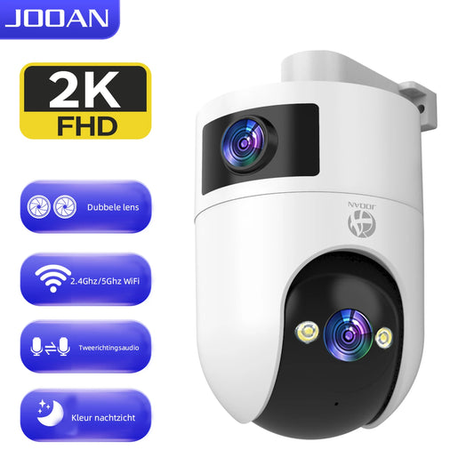 Jooan Dual-Lens-Überwachungskamera 2K – WLAN mit App – Schwarz