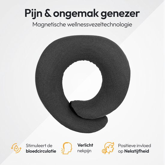 NOHRD Aircraft Neck Pillow - Reisekissen - Schwarz - Memory Foam - Inkl. Ohrstöpsel, Schlafmaske & Tragetasche - Memory Foam - Nackenstütze