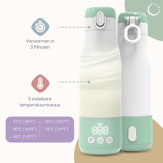 Numsy Thermosflaschenwärmer für unterwegs - Kabellos - Alle Marken - 350 mL