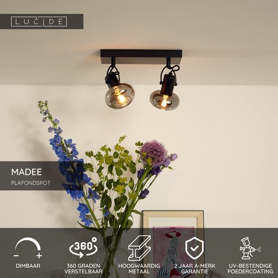 Lucide MADEE – Deckenstrahler (Deckenleuchte) – 2xE14 – Schwarz