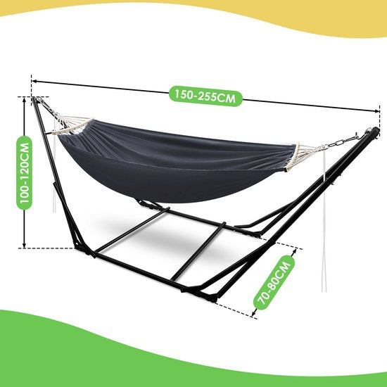 Hängematte mit Gestell dunkelgrau bis 150kg Hängematten Outdoor Bar Hängematte Hängesessel