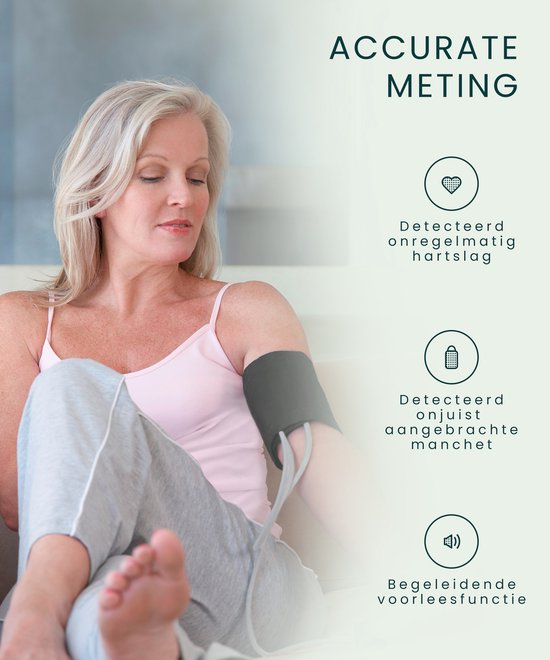 Bintoi® BX300 - Oberarm-Blutdruckmessgerät - Herzfrequenzmessgerät - Inkl. Aufbewahrungstasche und Batterien - 2 Benutzer