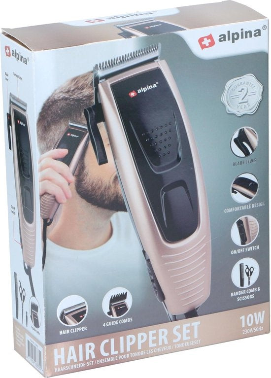 alpina Trimmer Set Haartrimmer - Bartschneider - 4 Kämme - 8 Zubehör