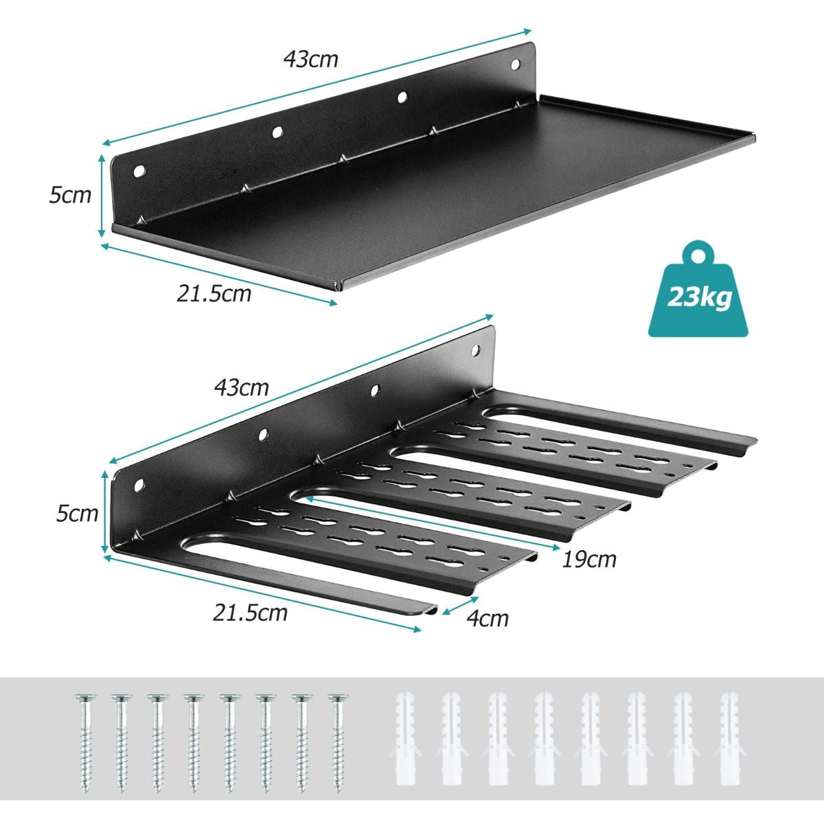 Coast Werkzeughalter für Bohrmaschine - Wandmontage - Mit 1 Ablage - Stahl - Max. 23 kg