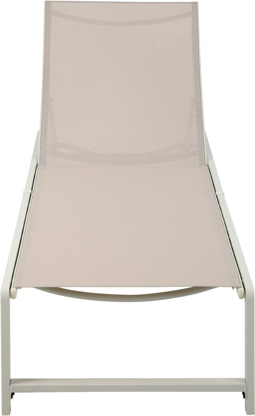 AXI Zane Liegestuhl Beige/Braun – Pulverbeschichteter Stahlrahmen – Rückenlehne mit 5 Einstellpositionen – Liegefläche aus Textileen – 173 x 62 cm