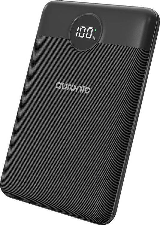 Auronic Powerbank - Schnellladegerät für iPhone und Samsung - 10.000 mAh - 22,5 W - 2 Ladeanschlüsse - Schnellladen über USB-A und USB-C - Schwarz