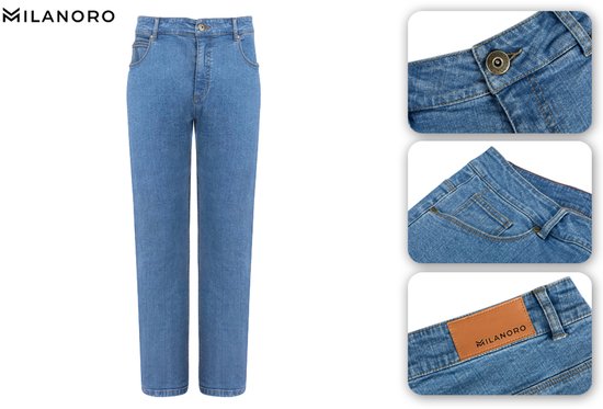 Milanoro - Stylische Jeans für Männer - Hellblau - W38 - L30