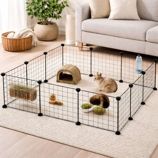 Ceruzo Tierauslauf 105 cm – Welpenauslauf – Modular – Für Kaninchen und Meerschweinchen