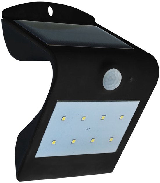 V-TAC VT-767-B Solarbetriebene Wandleuchte - IP65 - Schwarz - 2W - 200 Lumen - 4000K + 3000K