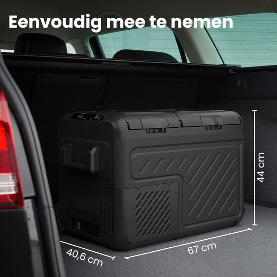 Auronic Electric Cool Box - Kompressor - Zwei Zonen - 12V 230 Volt - Auto - Gefrieren und Kühlen - 35L - Frigobox - Schwarz/Grau