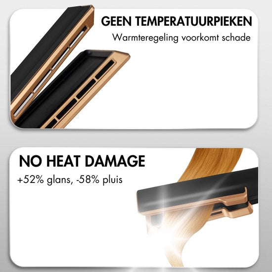 Sansbeauté® Sanstraight Straightener Wet-to-Dry mit Reiseetui - 2 in 1 - Haartrockner & Haarglätter - Coldshot - 80℃ bis 140℃ - Haarstraffer - Haarglätter - Lisseur Cheveux - Alternativer Dampfstraffer