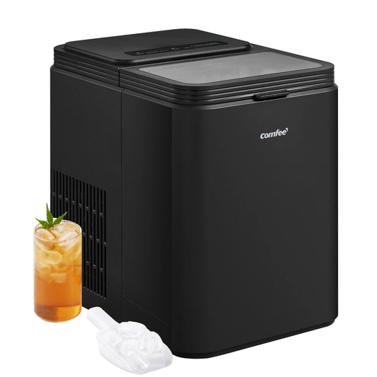 Comfee Eiswürfelmaschine RCI12BL1EU – 12 kg Eis pro Tag – Selbstreinigend – 29,5 x 21,3 x 29,5 cm – Schwarz