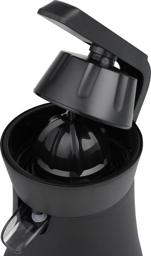 Tristar Elektrische Zitruspresse – CP-3015 – 120 W – inkl. 2 Presskegeln, Fruchtfleischfilter, Tropfstopp, Presshebel – Schwarz