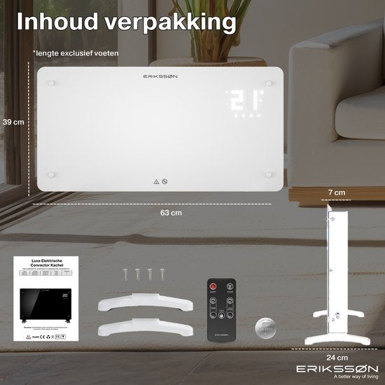 Erikssøn Elektroherd - 1500W Heizleistung - Weiß