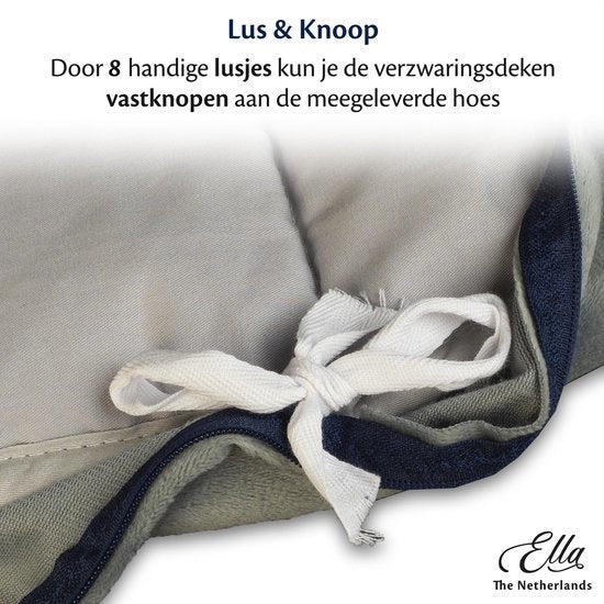 EL-Life - Kinder-Gewichtsdecke 2,4 kg - 90×120 cm – Kuscheldecke mit Gewicht – Inkl. Baumwollbezug in Blau & Grau