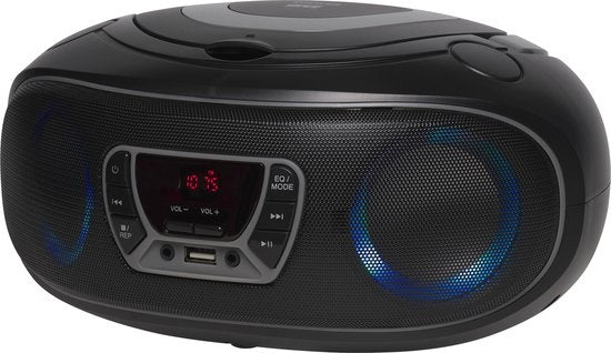 Denver Tragbares Radio CD-Player Kinder - Bluetooth - Lichteffekte - Boombox - AUX - FM - TCL212BT - Grau