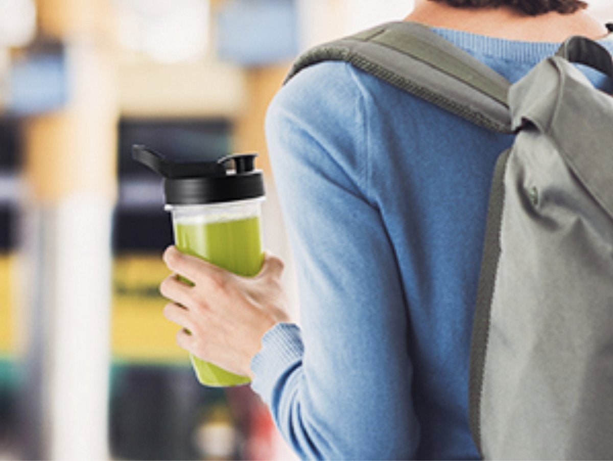 Safecourt Kitchen - Mixer - 1200W - mit To-Go-Becher - Edelstahl - Silber