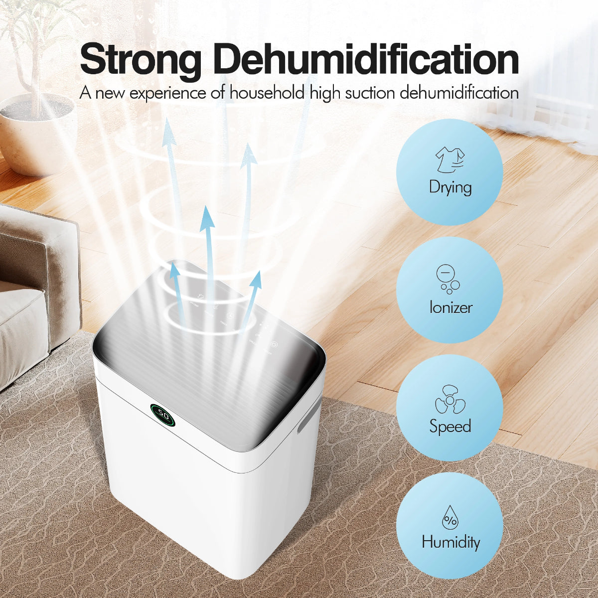 HUMSURE Luftentfeuchter – 20 l/Tag – 2,8-Liter-Tank