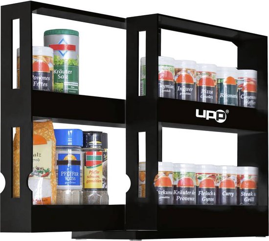 Gewürzregal - 28 x 10 x 27 cm - Schwarz
