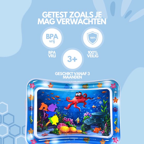 Spoused Wasser Spielmatte - Wasser-Matte - Spielmatte Baby - Tummy Time - Luxus-Geschenk-Box