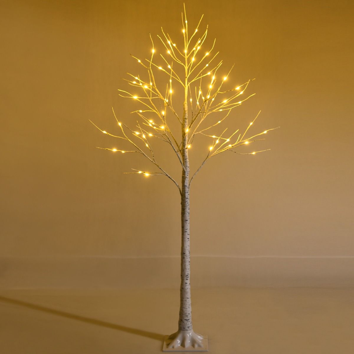 Künstlicher Birkenbaum mit Beleuchtung Coast - 72 warmweiße LED-Lichter - 150 cm hoch - weiß