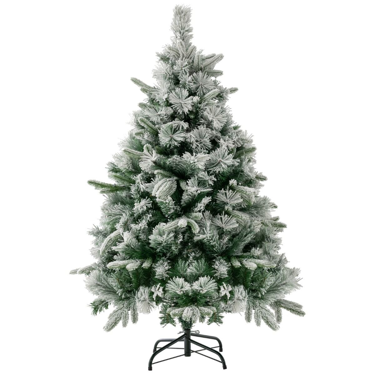 Künstlicher Weihnachtsbaum Coast mit Schnee und Lichtern - 150 warmweiße LED-Lichter - 136 cm hoch - grün
