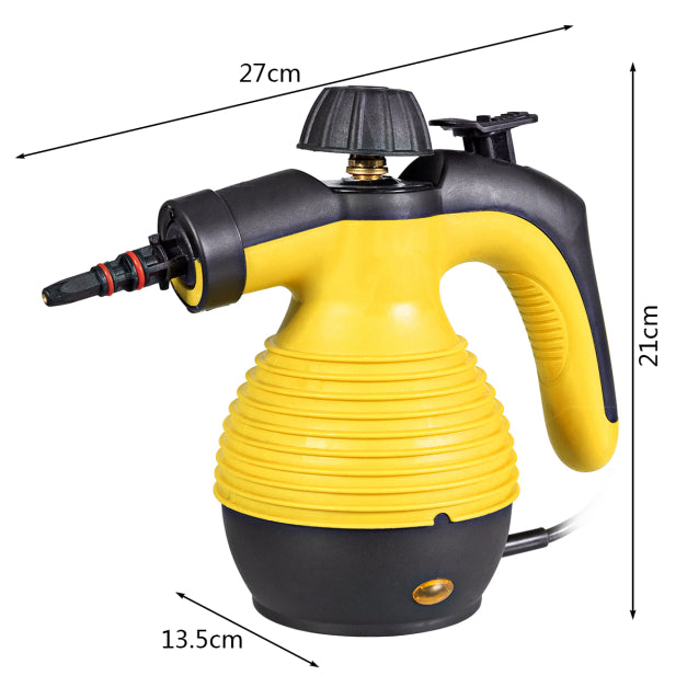 Coast Dampfreiniger - 1050W - Inkl. 9 Zubehörteile - 27 x 13,5 x 21 cm - Gelb