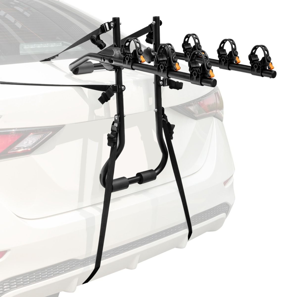 Coast Trunk Fahrradträger für 3 Fahrräder - Verstellbarer Heckklappen-Fahrradträger 71 x 33 x 63 cm - Schwarz - Tragfähigkeit 45 kg