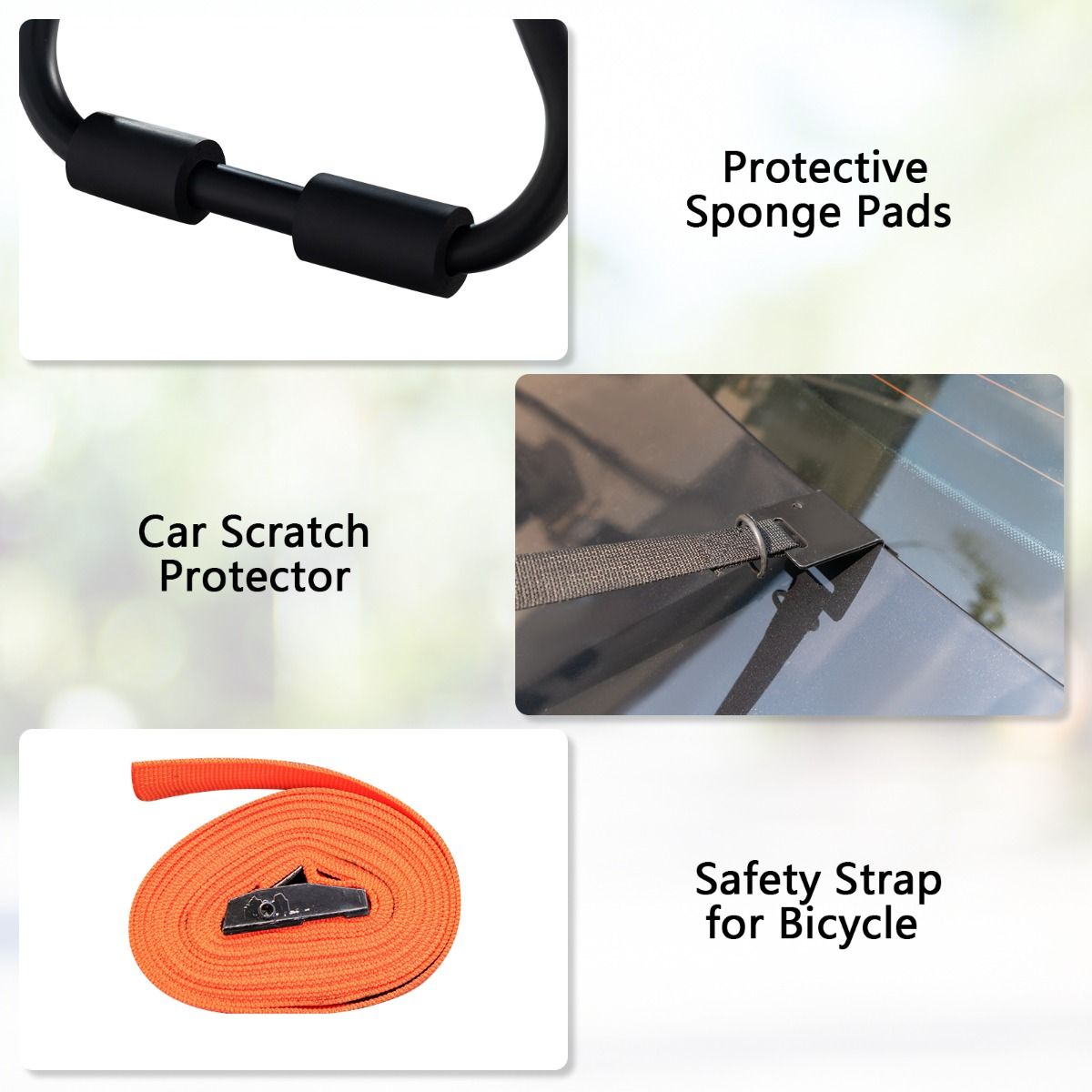 Coast Trunk Fahrradträger für 3 Fahrräder - Verstellbarer Heckklappen-Fahrradträger 71 x 33 x 63 cm - Schwarz - Tragfähigkeit 45 kg