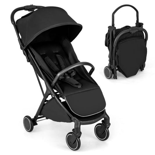 Coast Lightweight Stroller 97x49x103 cm - Schwarz - Kompakt und faltbar mit einer Hand - Reise-Kleinkind-Kinderwagen